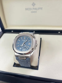 Thumbnail for Patek Philippe Nautilus Flyback Chronograph White Gold Blue - Gray Dial 5980/60G - WatchesOff5th