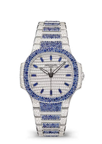 Thumbnail for Patek Philippe Nautilus Haute Joaillerie White Gold Diamond & Sapphire 7118/1451G - 001 - WatchesOff5thWatch