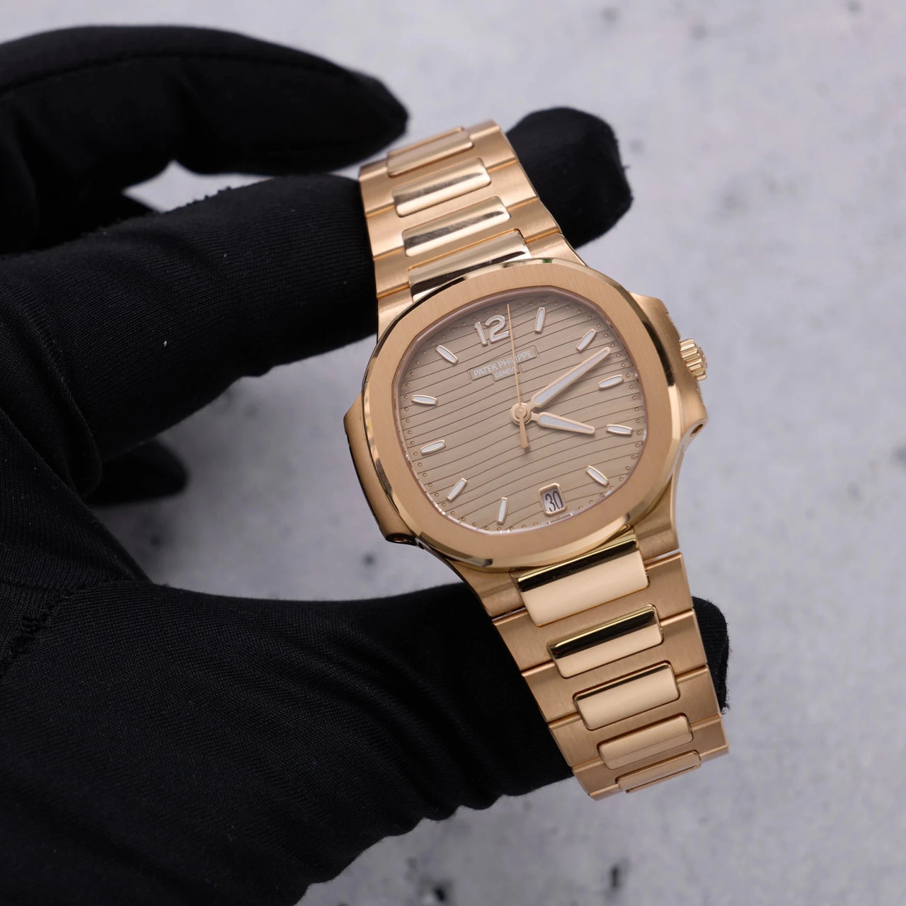Patek Philippe Nautilus Ladies Automatic - 35.2 mm - Rose Gold - Golden Brown Opaline Dial 7118/1R-010 - WatchesOff5thWatch