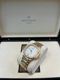Thumbnail for Patek Philippe Nautilus Ladies Rose Gold Nautilus White Dial Diamond Bezel 7118/1200R - 001 - WatchesOff5thWatch
