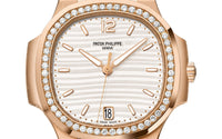 Thumbnail for Patek Philippe Nautilus Ladies Rose Gold Nautilus White Dial Diamond Bezel 7118/1200R - 001 - WatchesOff5thWatch