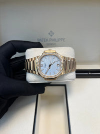 Thumbnail for Patek Philippe Nautilus Ladies Rose Gold Nautilus White Dial Diamond Bezel 7118/1200R - 001 - WatchesOff5thWatch