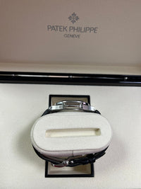 Thumbnail for Patek Philippe Nautilus Stainless Steel Moon Phase Black Leather Strap (Ref#5726A - 001) - WatchesOff5thWatch