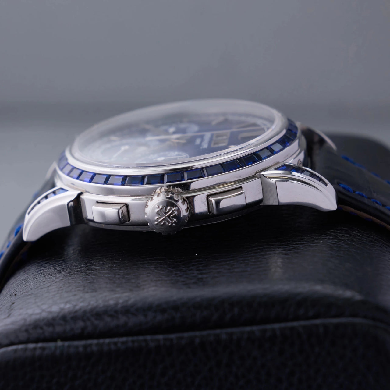Patek Philippe Perpetual Calendar Chronograph Grand Complications Perpetual Calendar Chrono Platinum Baguette Blue Sapphires 5271/11P - WatchesOff5thWatch