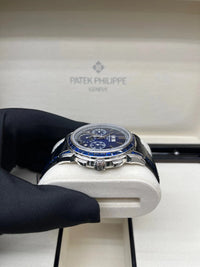 Thumbnail for Patek Philippe Perpetual Calendar Chronograph Grand Complications Perpetual Calendar Chrono Platinum Baguette Blue Sapphires 5271/11P - WatchesOff5thWatch