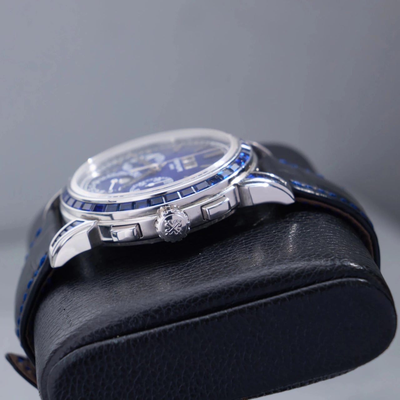 Patek Philippe Perpetual Calendar Chronograph Grand Complications Perpetual Calendar Chrono Platinum Baguette Blue Sapphires 5271/11P - WatchesOff5thWatch