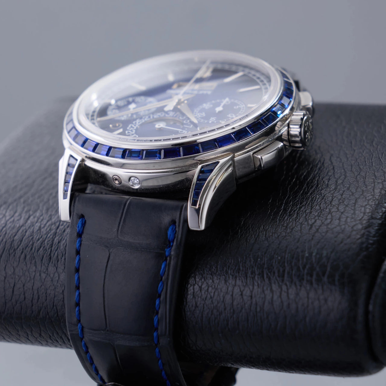Patek Philippe Perpetual Calendar Chronograph Grand Complications Perpetual Calendar Chrono Platinum Baguette Blue Sapphires 5271/11P - WatchesOff5thWatch