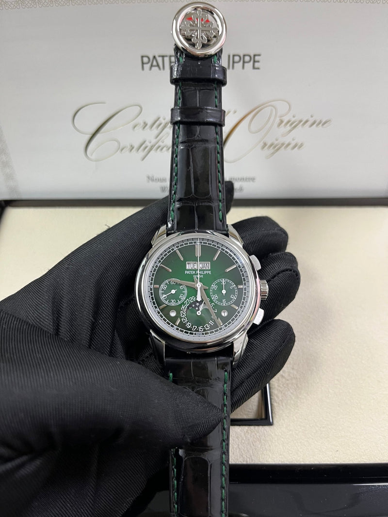 Patek Philippe Perpetual Calendar Chronograph Grand Complications Platinum Green Dial 5270P-0014 - WatchesOff5thWatch