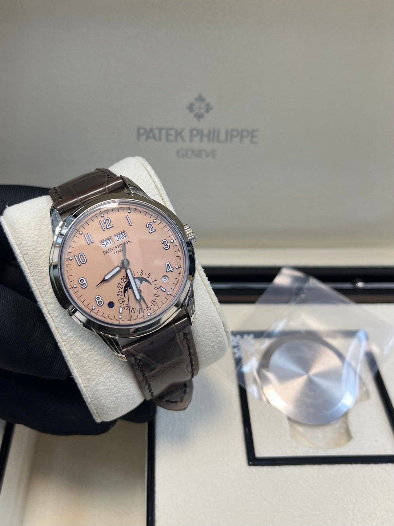 Patek Philippe Perpetual Calendar Grand Complications Salmon Dial Perpetual Calendar (Reference # 5320G) - WatchesOff5thWatch