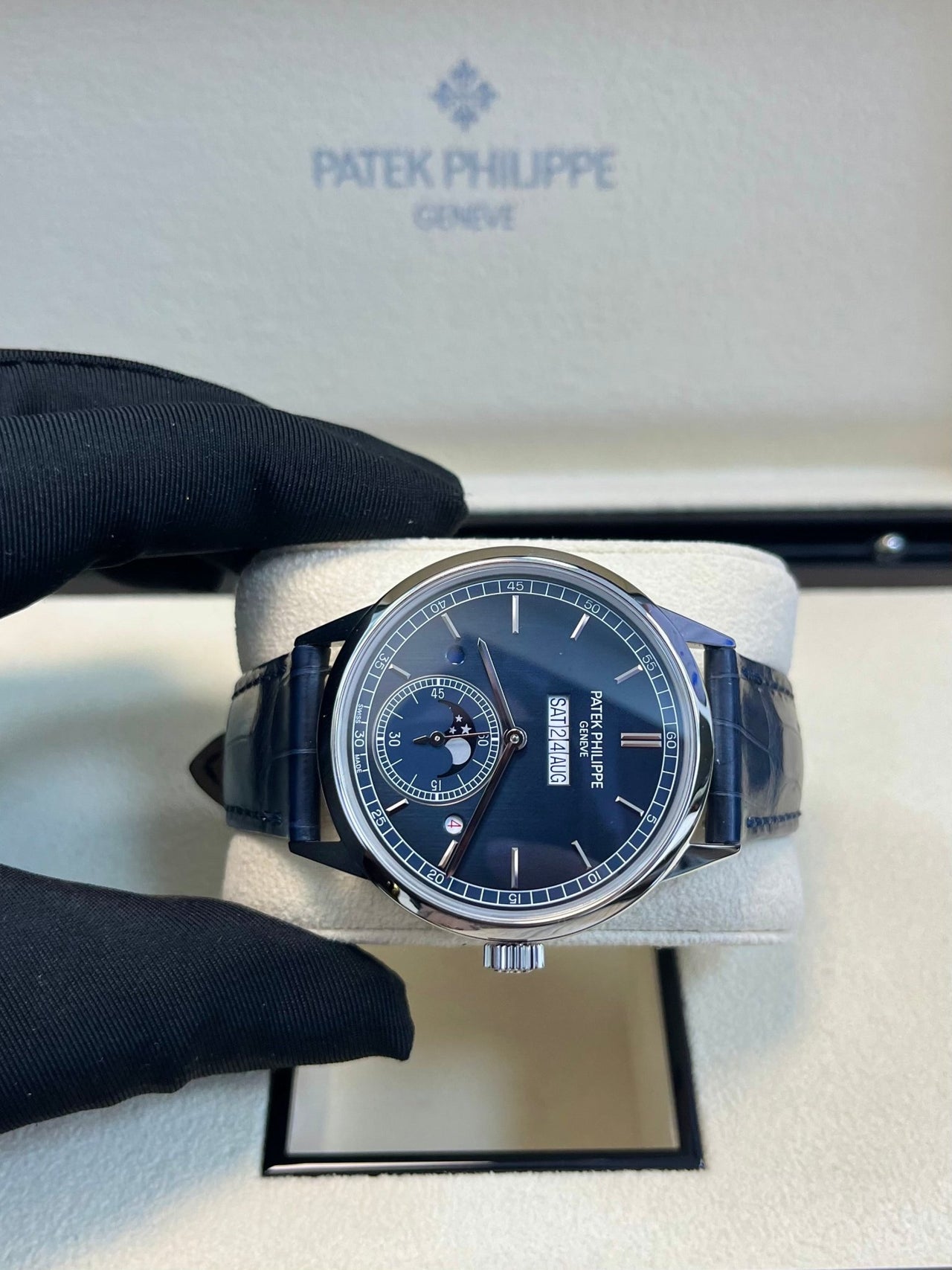 Patek Philippe Perpetual Calendar In - Line Perpetual Calendar 41mm Platinum Case (Reference # 5236P - 001) - WatchesOff5thWatch