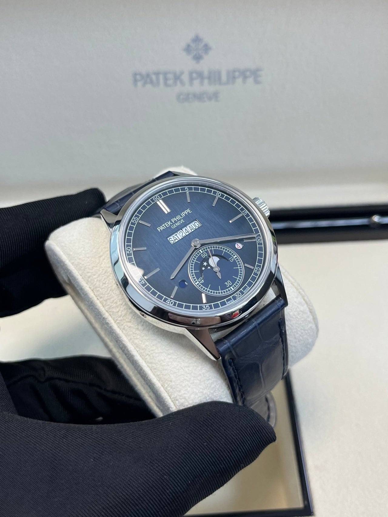 Patek Philippe Perpetual Calendar In - Line Perpetual Calendar 41mm Platinum Case (Reference # 5236P - 001) - WatchesOff5thWatch