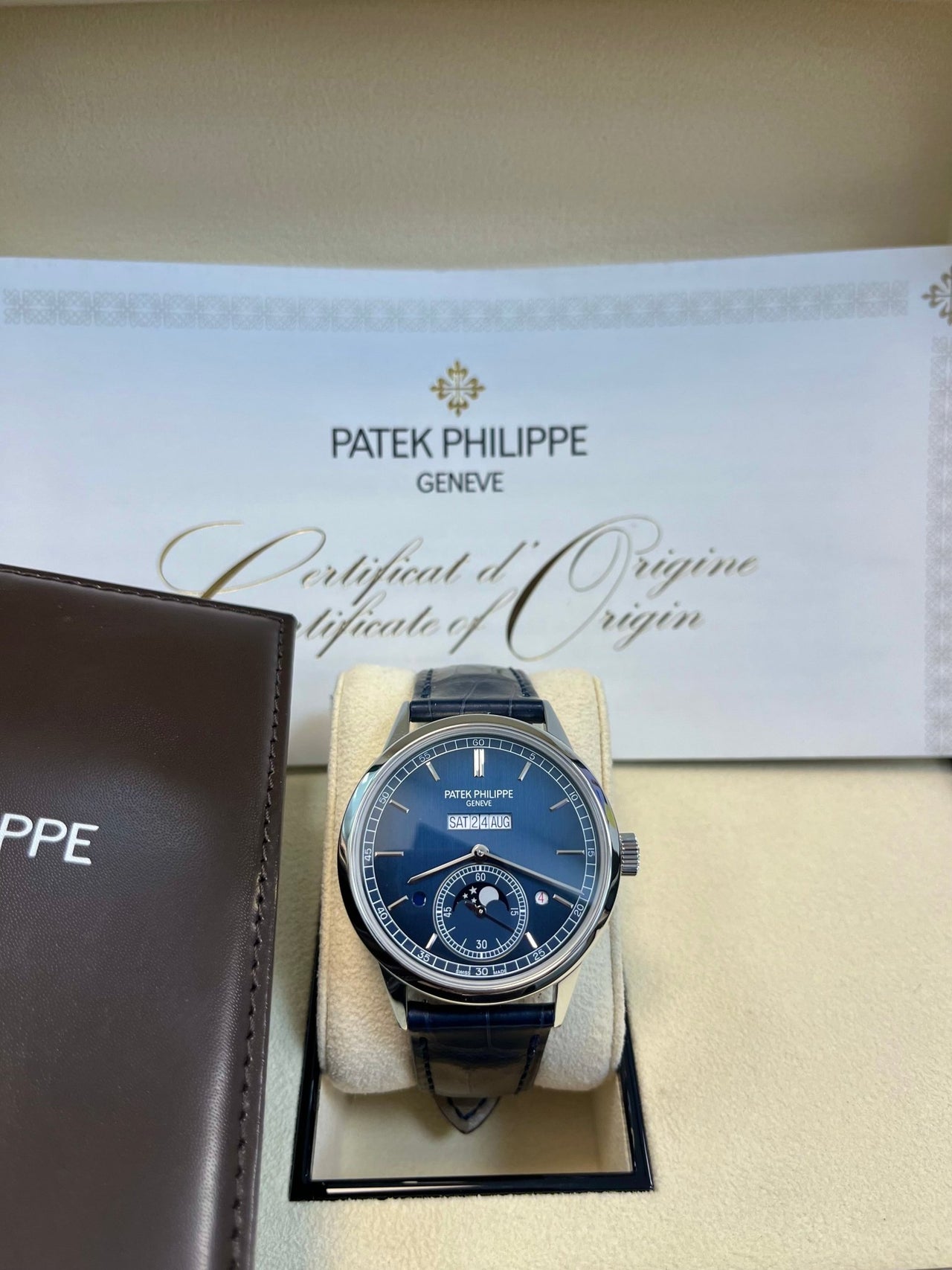 Patek Philippe Perpetual Calendar In - Line Perpetual Calendar 41mm Platinum Case (Reference # 5236P - 001) - WatchesOff5thWatch