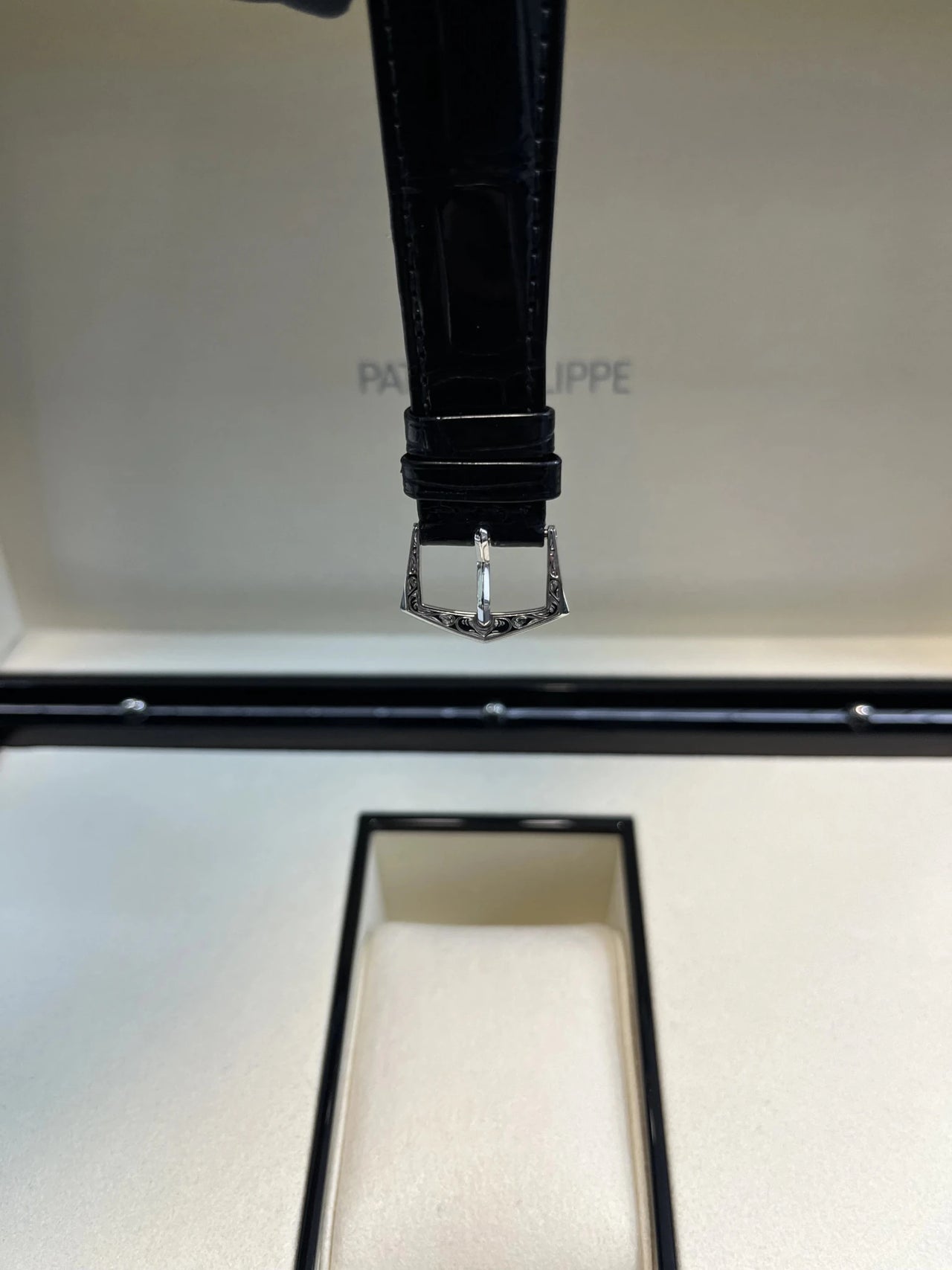 Patek Philippe Selfwinding Calatrava Platinum Handengraved Black Enamel 5088/100p - 001 Calatrava - WatchesOff5thWatch
