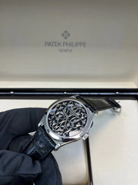 Thumbnail for Patek Philippe Selfwinding Calatrava Platinum Handengraved Black Enamel 5088/100p - 001 Calatrava - WatchesOff5thWatch
