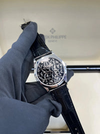 Thumbnail for Patek Philippe Selfwinding Calatrava Platinum Handengraved Black Enamel 5088/100p - 001 Calatrava - WatchesOff5thWatch