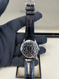 Thumbnail for Patek Philippe Selfwinding Calatrava Platinum Handengraved Black Enamel 5088/100p - 001 Calatrava - WatchesOff5thWatch