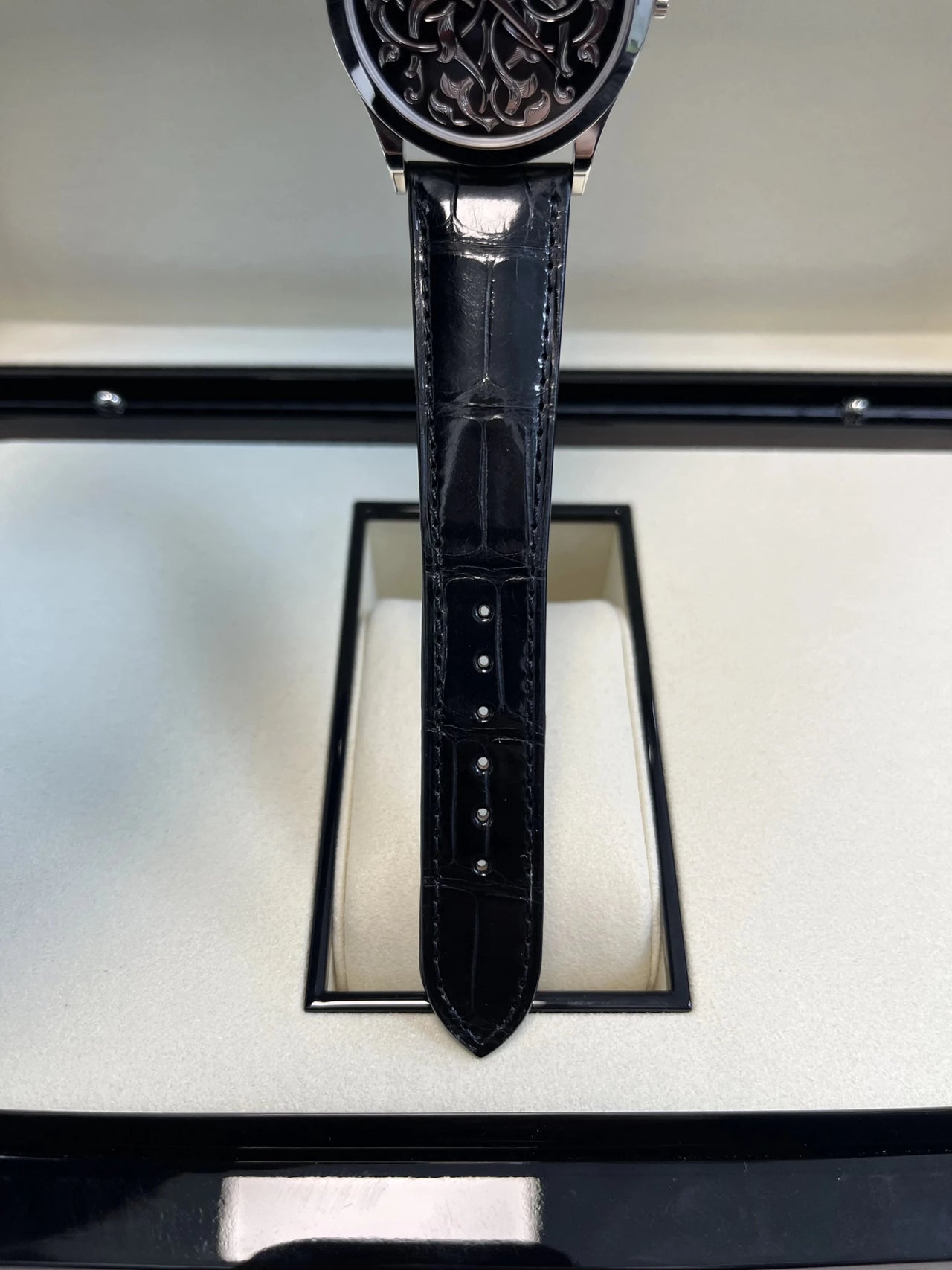 Patek Philippe Selfwinding Calatrava Platinum Handengraved Black Enamel 5088/100p - 001 Calatrava - WatchesOff5thWatch