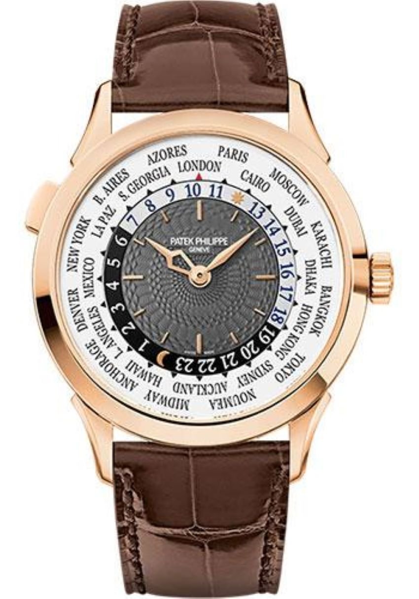 Patek Philippe World Time Rose Gold Charcoal Gray Dial 5230R - 001 - WatchesOff5thWatch