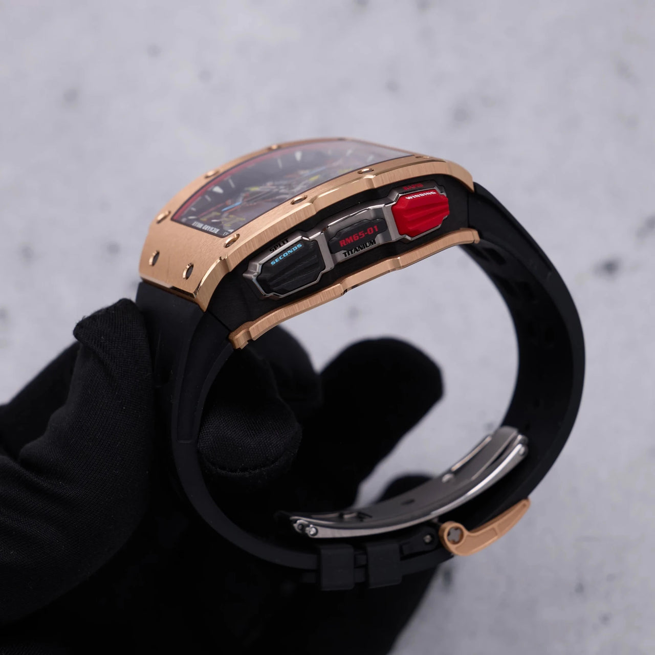 Richard Mille Chronograph Rose Gold and Carbon (Reference 65-01) - WatchesOff5thWatch