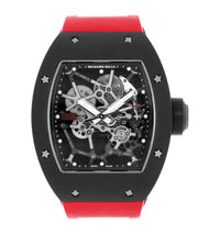 Thumbnail for Richard Mille RM 035 'Baby Nadal' Aluminum Alloy - Black Aluminum Case, Openwork Dial, Silver-tone screws in the bezel, on a red rubber strap. WatchesOff5th