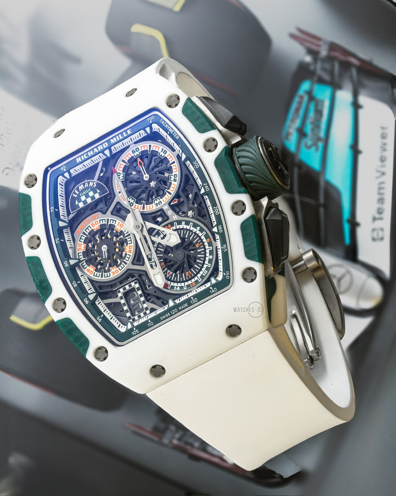 Richard Mille RM 72-01 Le Mans Classic in white and green Quartz TPT