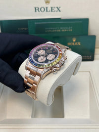 Thumbnail for Rolex 126595RBOW Rainbow New Reference Rose Gold Black Dial 2025 - WatchesOff5thWatch