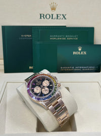 Thumbnail for Rolex 126595RBOW Rainbow New Reference Rose Gold Black Dial 2025 - WatchesOff5thWatch