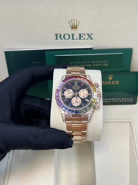 Thumbnail for Rolex 126595RBOW Rainbow New Reference Rose Gold Black Dial 2025 - WatchesOff5thWatch