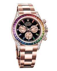 Thumbnail for Rolex 126595RBOW Rainbow New Reference Rose Gold Black Dial 2025 - WatchesOff5thWatch