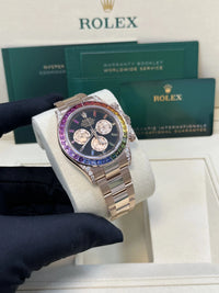 Thumbnail for Rolex 126595RBOW Rainbow New Reference Rose Gold Black Dial 2025 - WatchesOff5thWatch