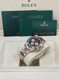 Thumbnail for Rolex 126595RBOW Rainbow New Reference Rose Gold Black Dial 2025 - WatchesOff5thWatch