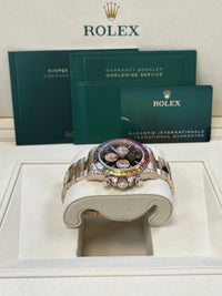 Thumbnail for Rolex 126595RBOW Rainbow New Reference Rose Gold Black Dial 2025 - WatchesOff5thWatch