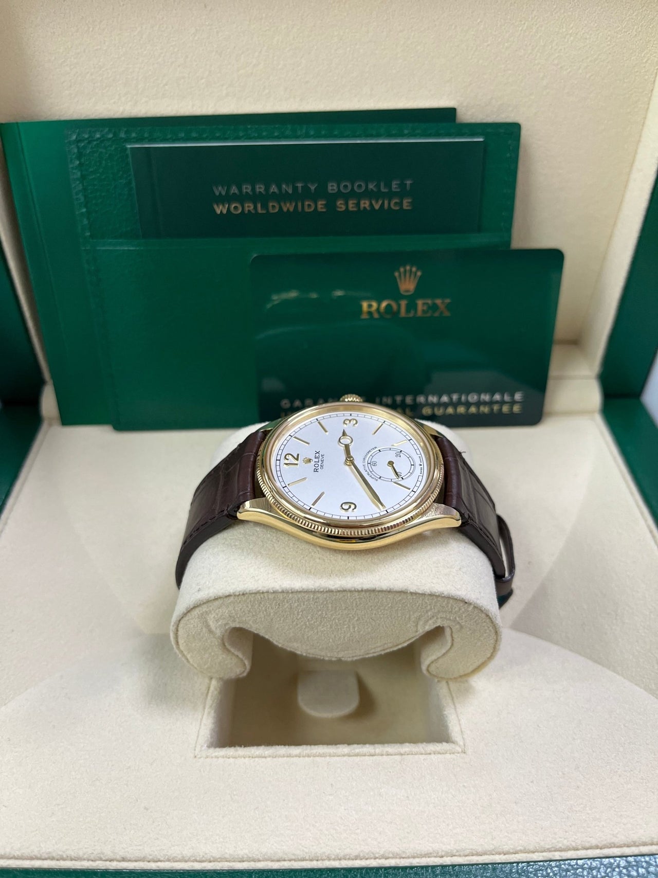 Rolex 1908 39mm White Dial Leather Strap 52508 - WatchesOff5th