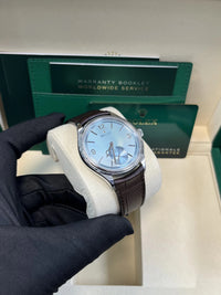 Thumbnail for Rolex 1908 Ice Blue Motif Index Dial Leather Strap Reference 52506 Brown Alligator Strap - WatchesOff5thWatch