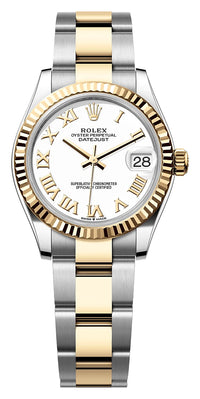 Thumbnail for Rolex Datejust 31mm Steel and Yellow Gold White Roman Dial Fluted Bezel Oyster Bracelet (Ref# 278273-0001)