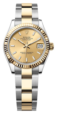 Thumbnail for Rolex Datejust 31mm Steel and Yellow Gold Champagne Dial Fluted Bezel Oyster Bracelet (Ref# 278273-0013)