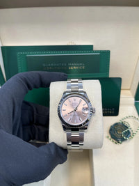 Thumbnail for Rolex Datejust 31 White Rolesor Pink Dial Fluted Bezel (Ref 278274) - WatchesOff5thWatch