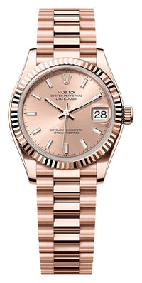 Thumbnail for Rolex Datejust 31mm 18K Everose Gold Rosé Dial Fluted Bezel President Bracelet (Ref# 278275-0037) - WatchesOff5thWatch