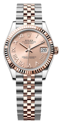 Thumbnail for Rolex Datejust 31mm Steel and Everose Gold Rosé Roman Dial Fluted Bezel Jubilee Bracelet (Ref# 278271-0006) - WatchesOff5thWatch