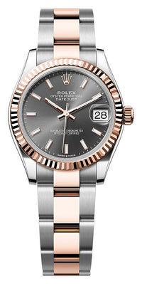 Thumbnail for Rolex Datejust 31mm Steel and Everose Gold Slate Dial Fluted Bezel Oyster Bracelet (Ref# 278271-0017) - WatchesOff5thWatch