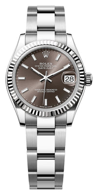 Thumbnail for Rolex Datejust 31mm Steel and White Gold Dark Grey Dial Fluted Bezel Oyster Bracelet (Ref# 278274-0015) - WatchesOff5thWatch