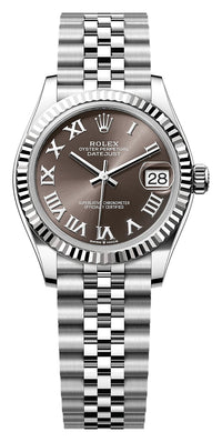 Thumbnail for Rolex Datejust 31mm Steel and White Gold Dark Grey Roman Dial Fluted Bezel Jubilee Bracelet (Ref# 278274-0022) - WatchesOff5thWatch