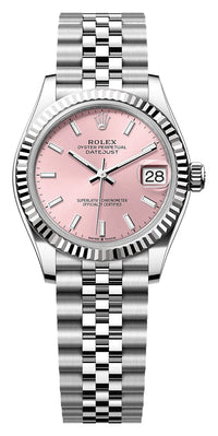 Thumbnail for Rolex Datejust 31mm Steel and White Gold Pink Dial Fluted Bezel Jubilee Bracelet (Ref# 278274-0014) - WatchesOff5thWatch