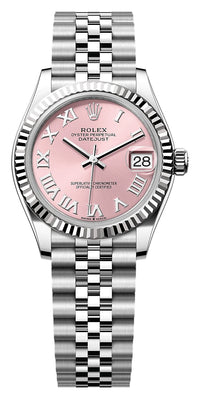 Thumbnail for Rolex Datejust 31mm Steel and White Gold Pink Roman Dial Fluted Bezel Jubilee Bracelet (Ref# 278274-0020) - WatchesOff5thWatch