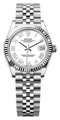 Thumbnail for Rolex Datejust 31mm Steel and White Gold White Roman Dial Fluted Bezel Jubilee Bracelet (Ref# 278274-0010) - WatchesOff5thWatch