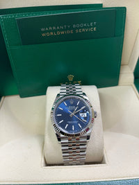 Thumbnail for Rolex Datejust 36 Fluted Bezel Blue Index Dial Jubilee Bracelet 126234 - WatchesOff5thWatch