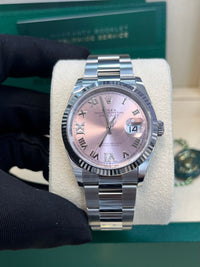 Thumbnail for Rolex Datejust 36 Fluted Bezel - Pink Diamond Roman VI and IX Dial - Oyster 126234 - WatchesOff5th