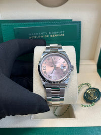 Thumbnail for Rolex Datejust 36 Fluted Bezel - Pink Diamond Roman VI and IX Dial - Oyster 126234 - WatchesOff5th