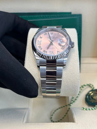 Thumbnail for Rolex Datejust 36 Fluted Bezel - Pink Diamond Roman VI and IX Dial - Oyster 126234 - WatchesOff5th