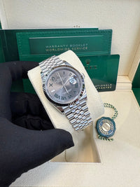 Thumbnail for Rolex Datejust 36 Fluted Bezel Slate Roman Dial Jubilee Bracelet 126234 - WatchesOff5thWatch